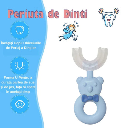 Set 2 Periute de Dinti, U-shape, pentru Copii 6-12 ani, Naimeed D4368, Albastru