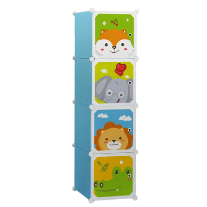 Dulap Modular Copii, 4 Usi, D4381, Blue
