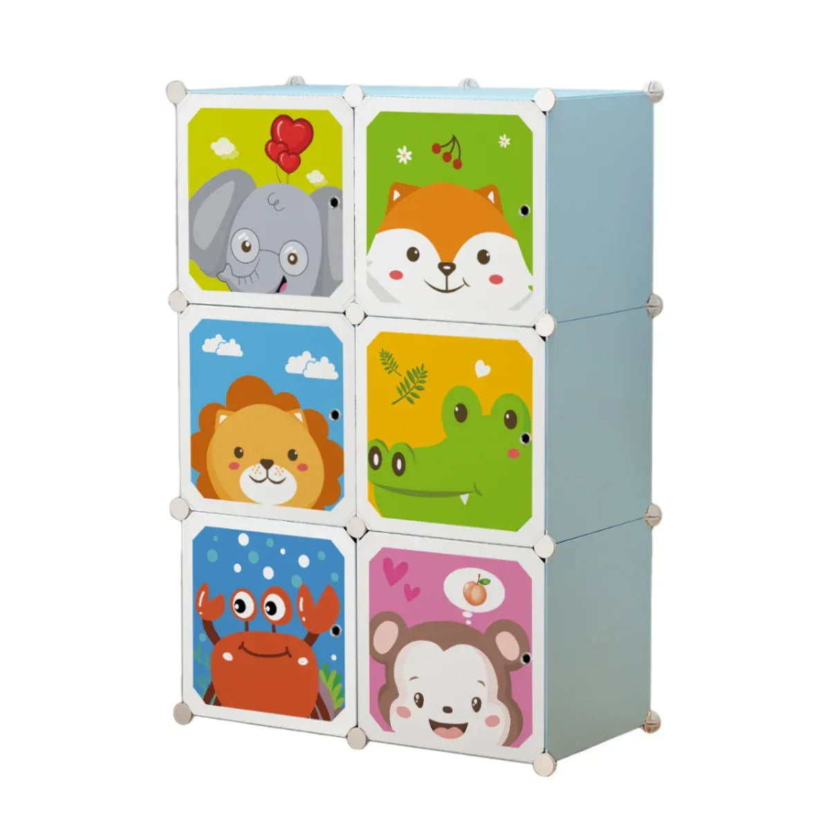 Dulap Modular Copii, 6 Usi, D4384, Blue