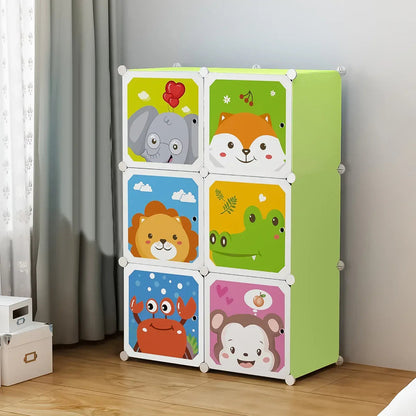 Dulap Modular Copii, 6 Usi, D4385, Verde