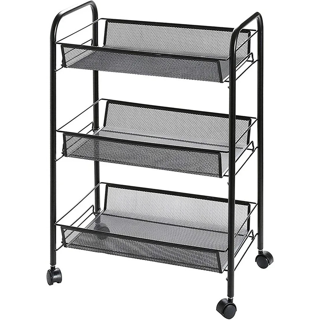 Raft metalic mobil, multifunctional, 3 polite, Naimeed D4402, Negru