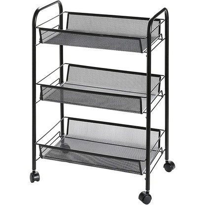 Raft metalic mobil, multifunctional, 3 polite, Naimeed D4402, Negru