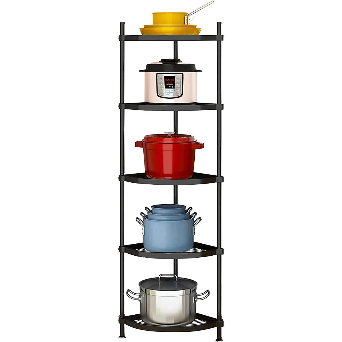 Raft metalic, multifunctional, 5 polite, Naimeed D4409, Negru