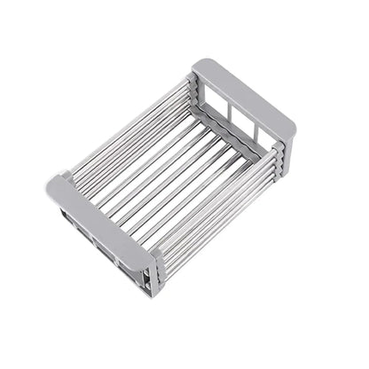 Suport extensibil pentru spalat vase si alimente, Naimeed D4415, Gri/Inox
