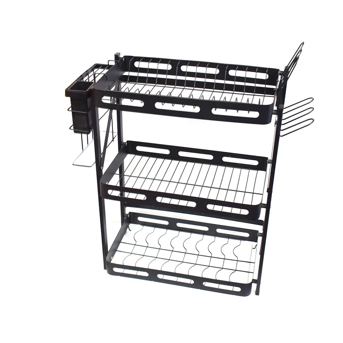 Raft metalic pentru vase, 3 polite, Naimeed D4463, Negru
