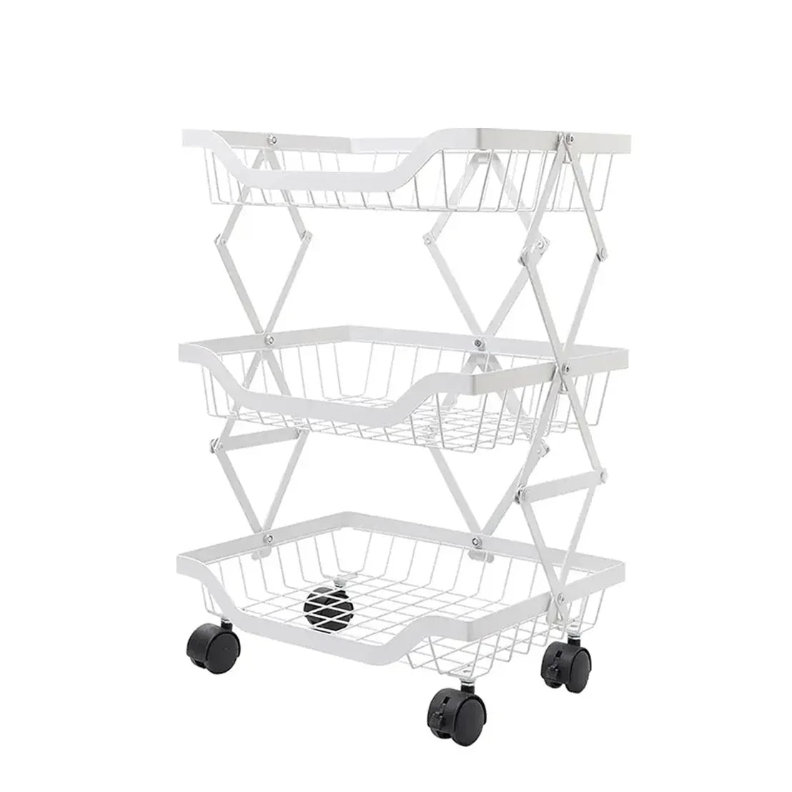 Raft metalic mobil, extensibil, 3 cosuri, Naimeed D4482, Alb