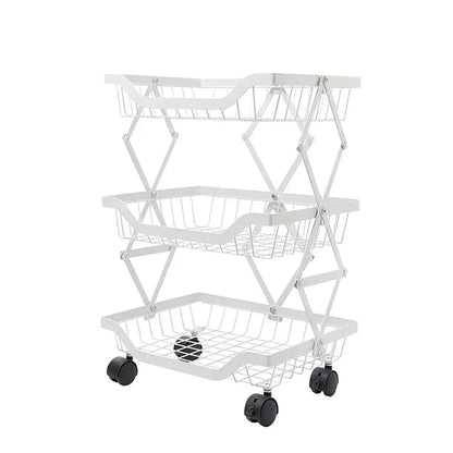 Raft metalic mobil, extensibil, 3 cosuri, Naimeed D4482, Alb