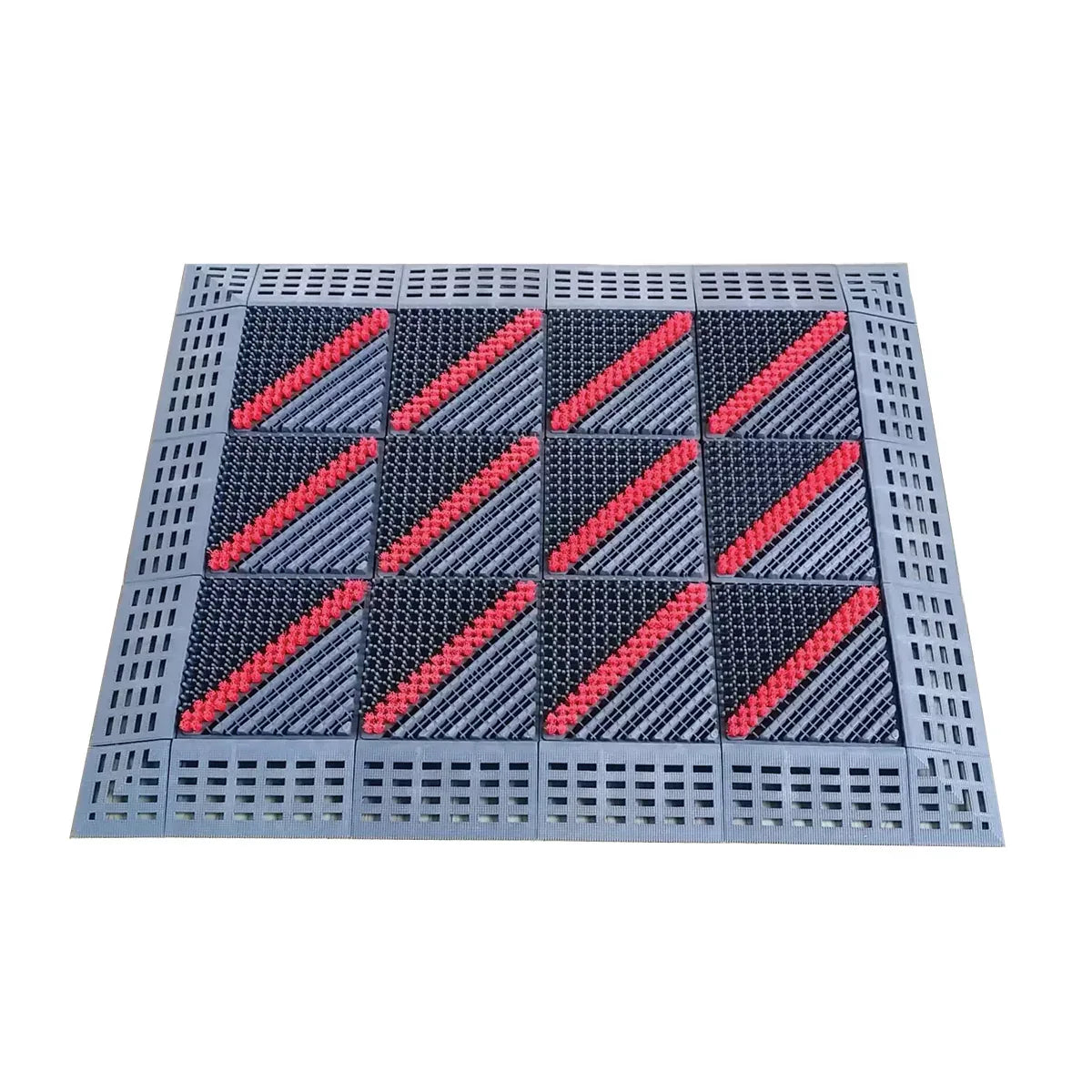 Set 12 placi pardoseala modulara si accesorii din PP, Naimeed D4534, Rosu