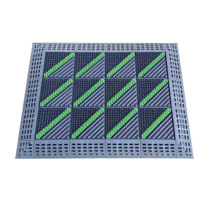Set 12 placi pardoseala modulara si accesorii din PP, Naimeed D4535, Verde