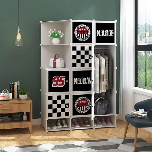 Dulap Modular Copii, 10 Usi, Naimeed D4544, Alb