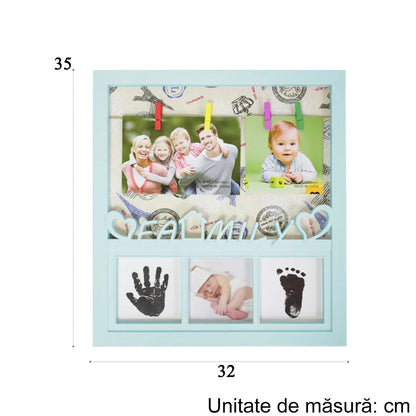 Rama foto cu amprenta, personalizabila, Naimeed D4572B, Albastru