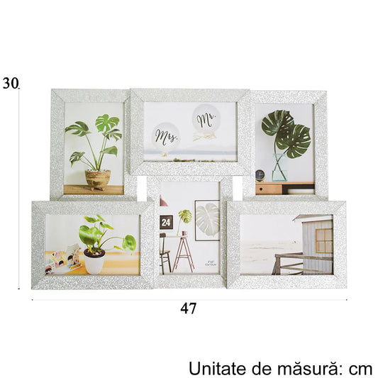 Rama foto, 6 poze, Naimeed D4592S, Argintiu