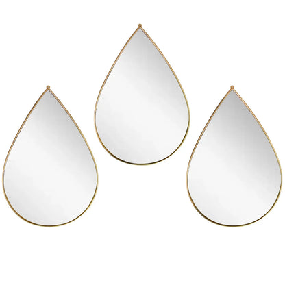 Set 3 Oglinzi Decorative, Naimeed D4604G, Auriu, 19x1x28 cm
