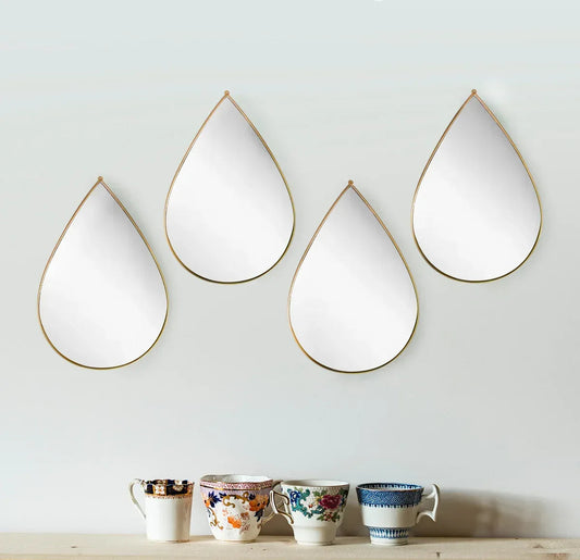 Set 4 Oglinzi Decorative, Naimeed D4605G, Auriu, 19x1x28 cm