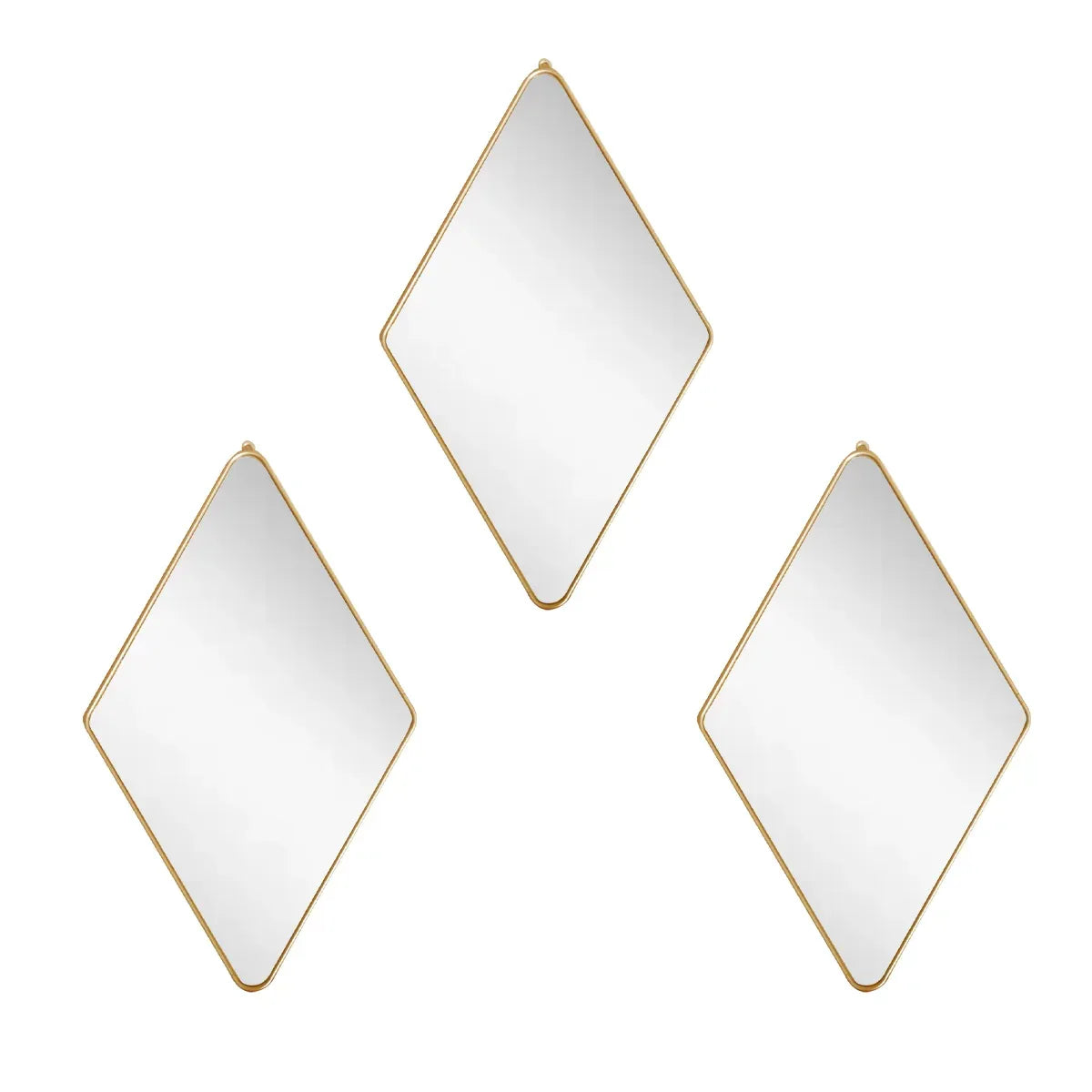 Set 3 Oglinzi Decorative, Naimeed D4607G, Auriu, 17x1x28 cm
