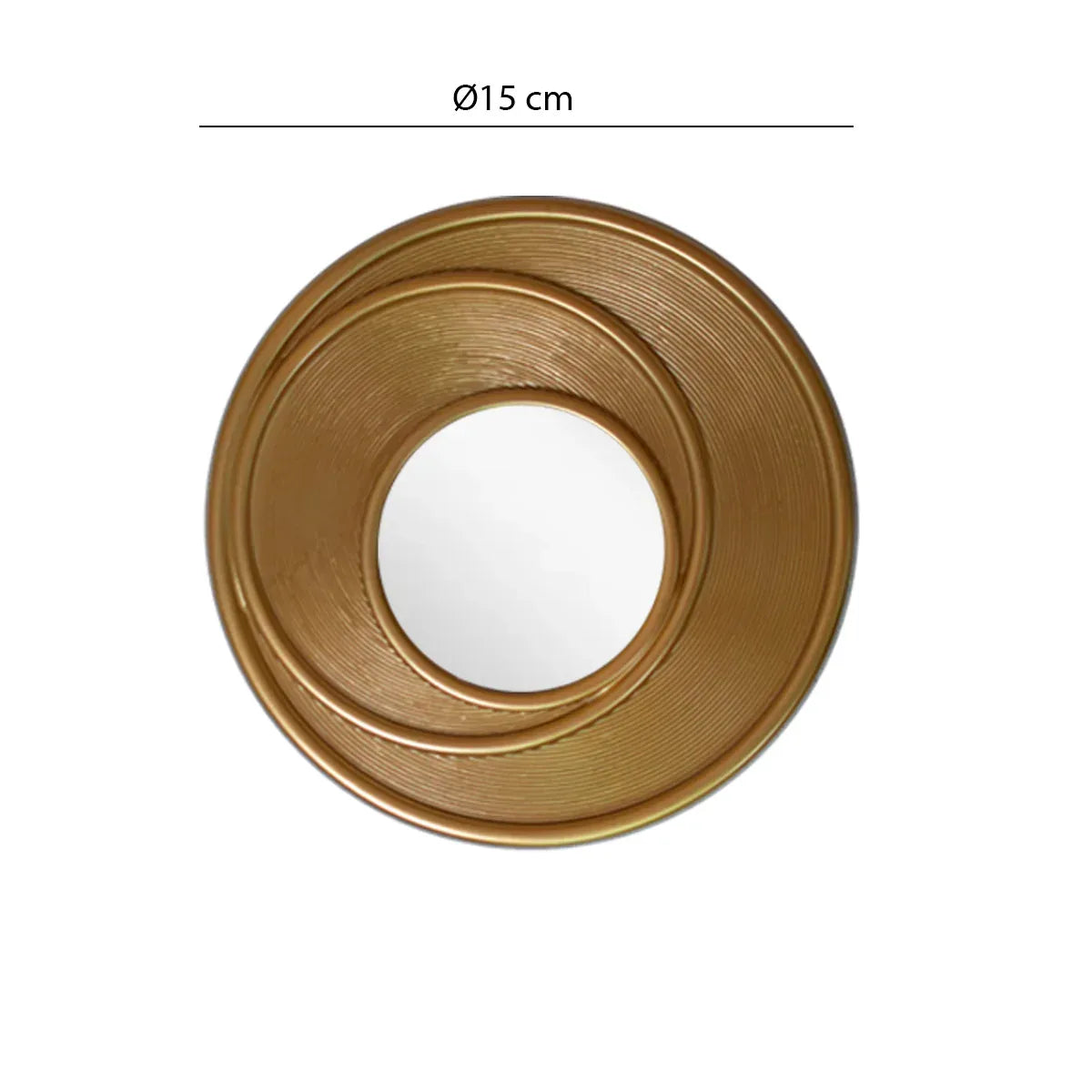 Set 3 Oglinzi Decorative de Perete, Naimeed D4622G, Auriu, ⌀25x1 cm