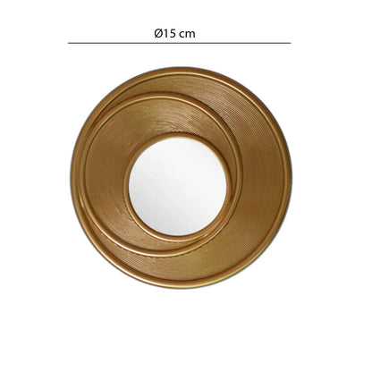 Set 3 Oglinzi Decorative de Perete, Naimeed D4622G, Auriu, ⌀25x1 cm