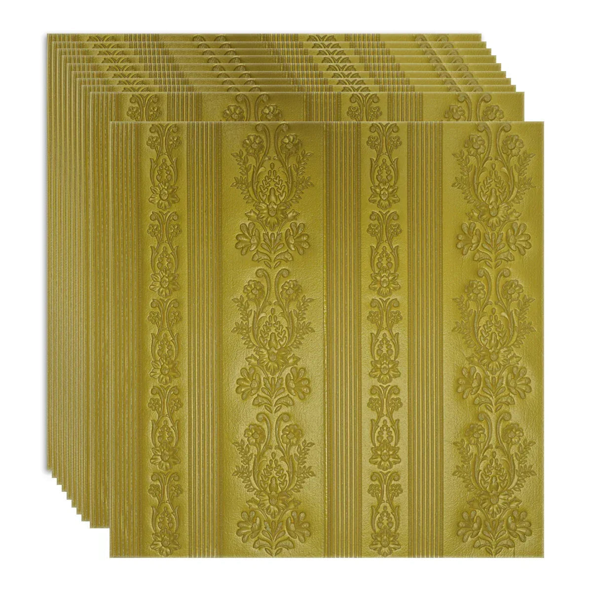 Set 10 x Tapet 3D Autoadeziv, design modern, rezistent la umezeala, usor de curatat, 70x70cm,  Naimeed D4708, Auriu