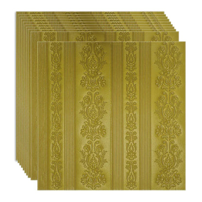 Set 10 x Tapet 3D Autoadeziv, design modern, rezistent la umezeala, usor de curatat, 70x70cm,  Naimeed D4708, Auriu