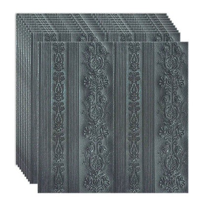 Set 10 x Tapet 3D Autoadeziv, design modern, rezistent la umezeala, usor de curatat, 70x70cm, Naimeed D4710, Negru