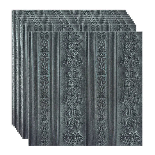 Set 10 x Tapet 3D Autoadeziv, design modern, rezistent la umezeala, usor de curatat, 70x70cm, Naimeed D4710, Negru