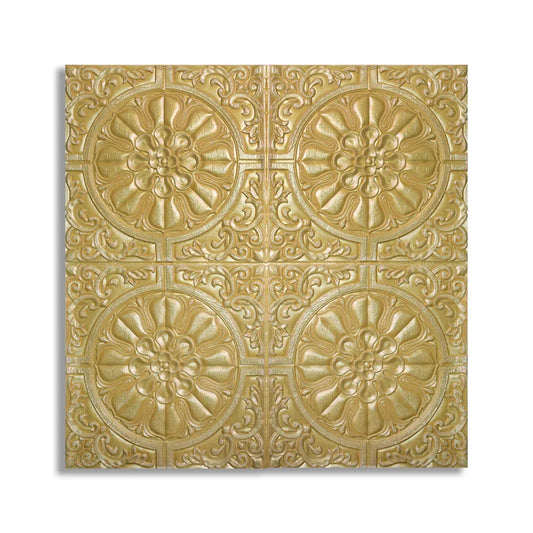Tapet 3D Autoadeziv, design modern, rezistent la umezeala, usor de curatat, 70x70cm, Naimeed D4713, Auriu