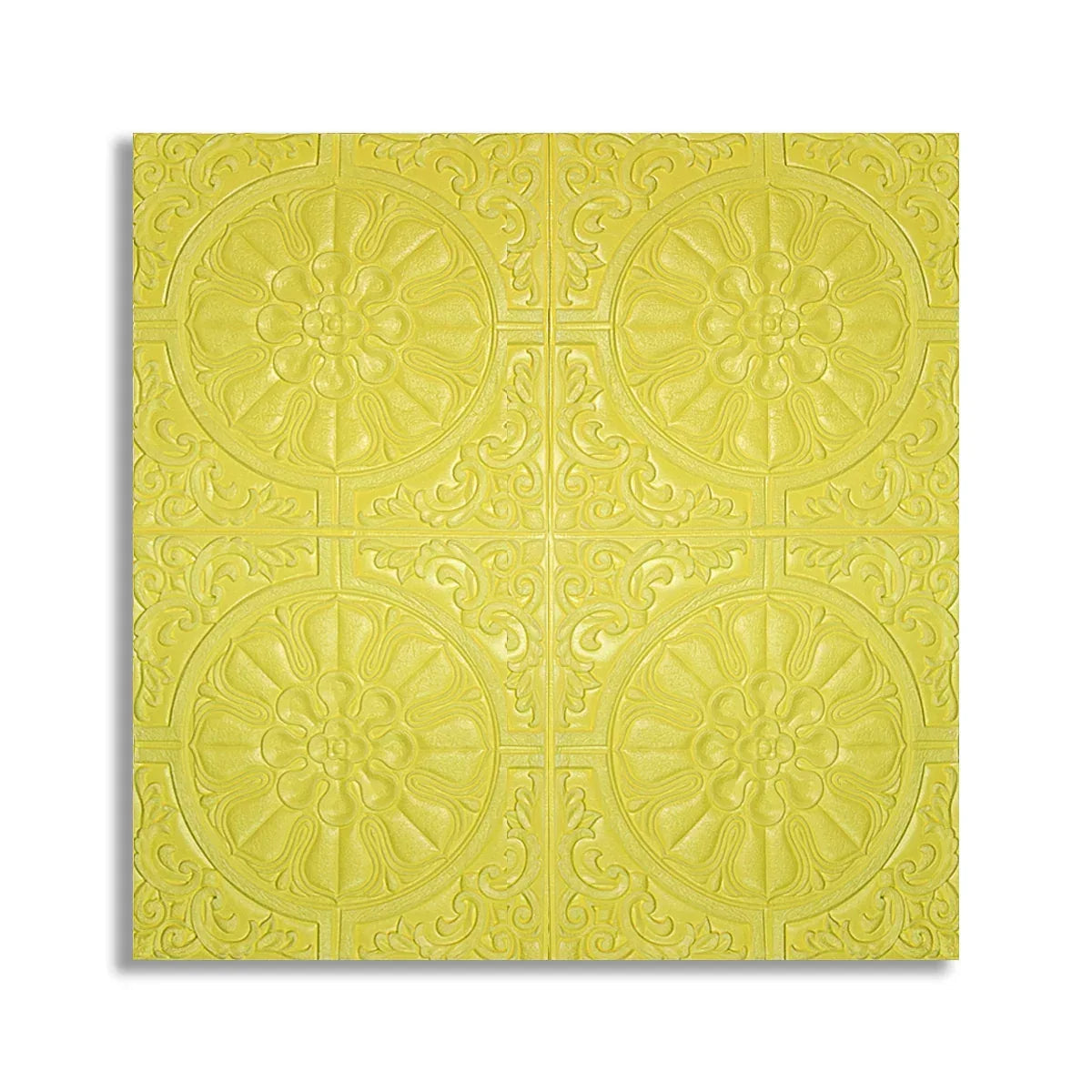 Set 10 x Tapet 3D Autoadeziv, design modern, rezistent la umezeala, usor de curatat, 70x70cm, Naimeed D4714, Galben