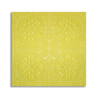 Tapet 3D Autoadeziv, design modern, rezistent la umezeala, usor de curatat, 70x70cm, Naimeed D4714,  Galben