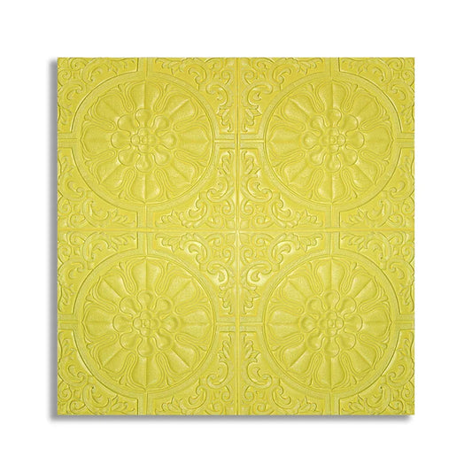 Tapet 3D Autoadeziv, design modern, rezistent la umezeala, usor de curatat, 70x70cm, Naimeed D4714,  Galben