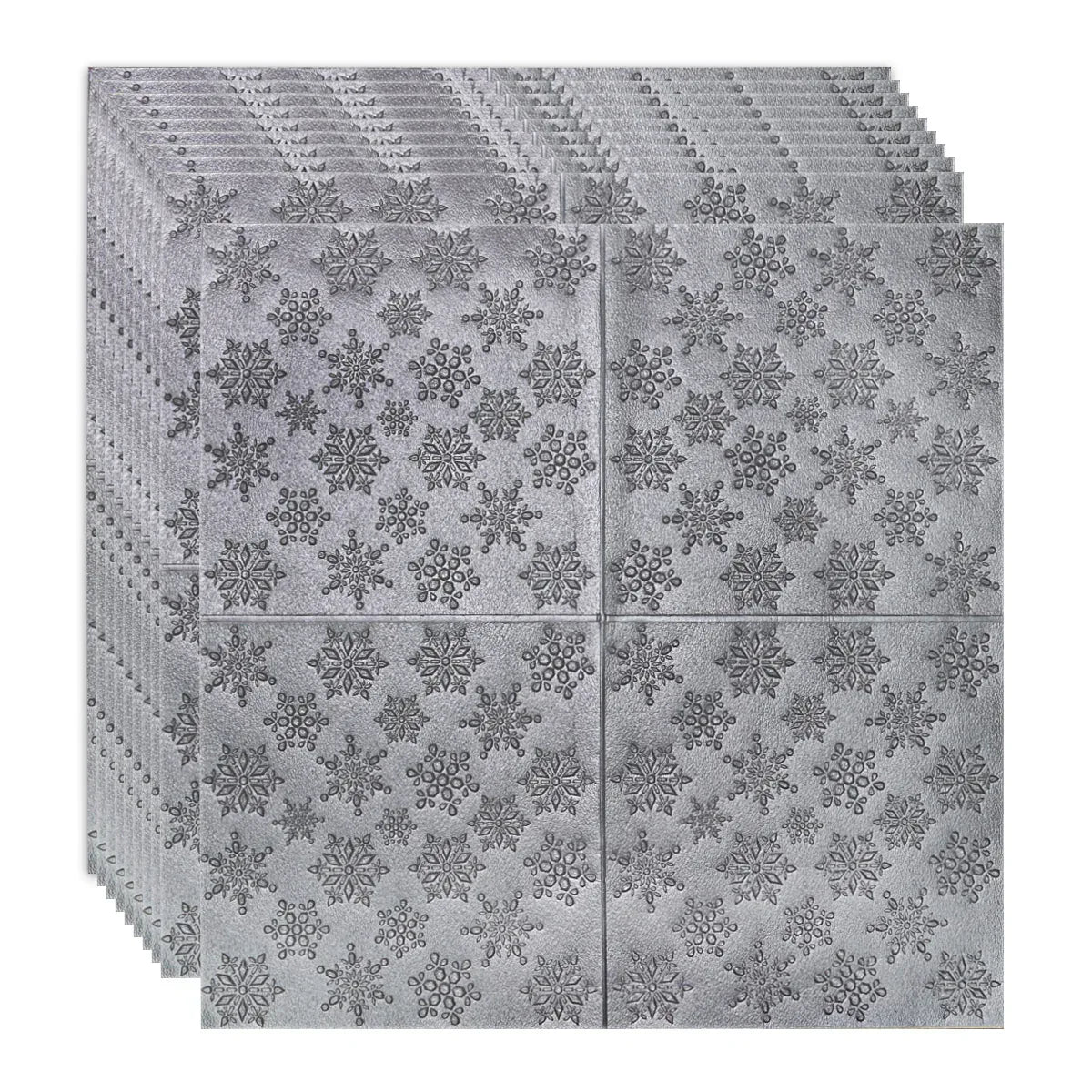 Set 10 x Tapet 3D Autoadeziv, design modern, rezistent la umezeala, usor de curatat, 70x70cm, Naimeed D4717, Argintiu