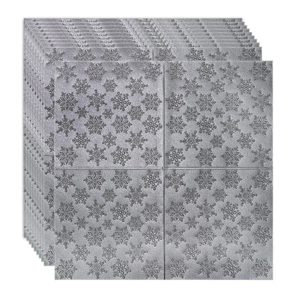 Set 10 x Tapet 3D Autoadeziv, design modern, rezistent la umezeala, usor de curatat, 70x70cm, Naimeed D4717, Argintiu