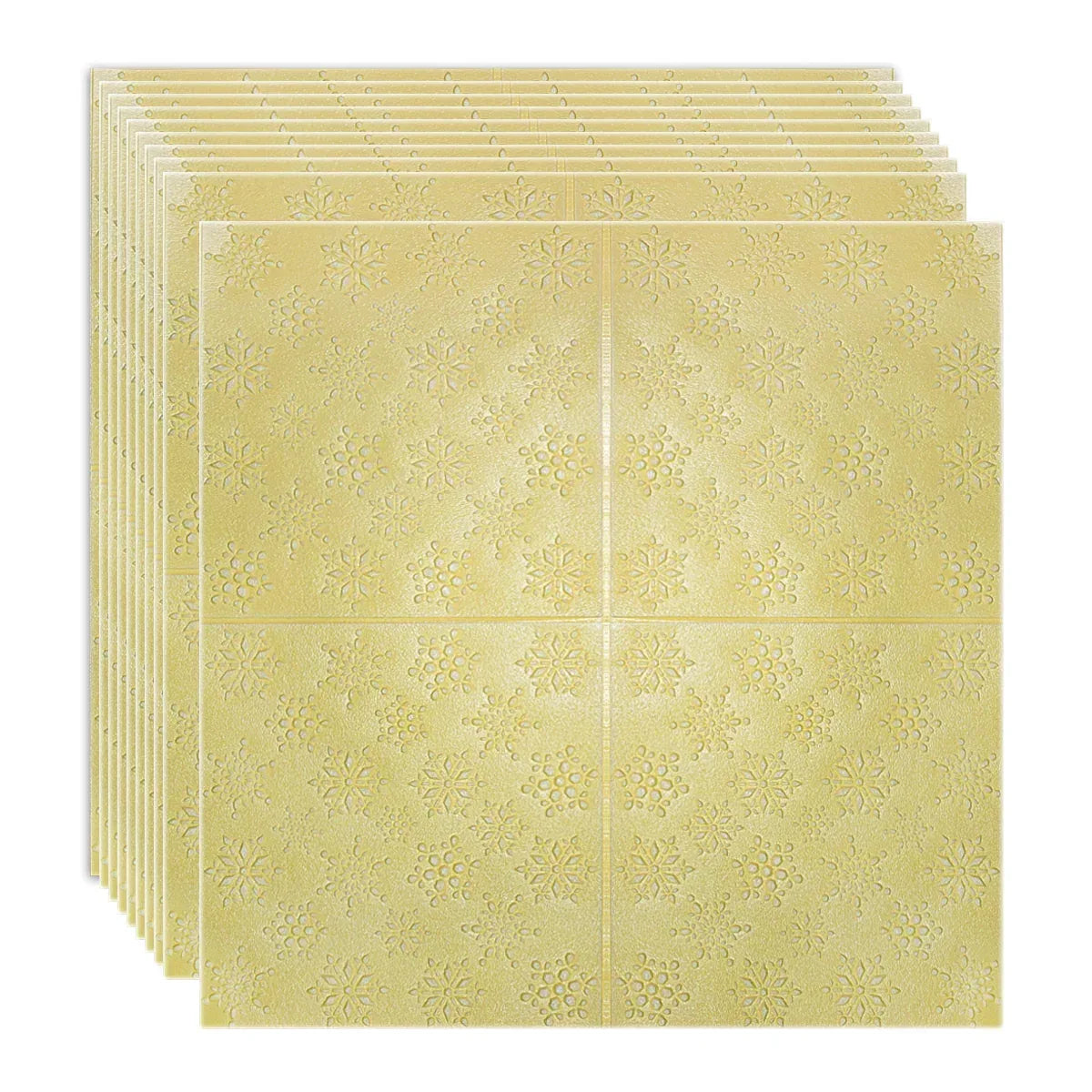 Set 10 x Tapet 3D Autoadeziv, design modern, rezistent la umezeala, usor de curatat, 70x70cm, Naimeed D4719, Galben