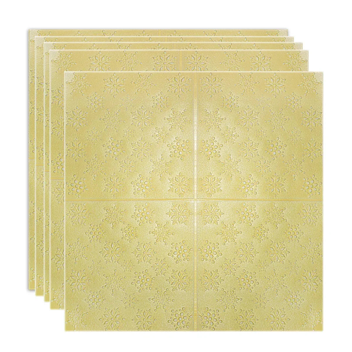 Set 5 x Tapet 3D Autoadeziv, design modern, rezistent la umezeala, usor de curatat, 70x70cm, Naimeed D4719, Galben