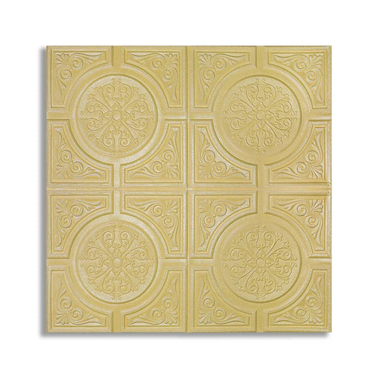 Set 5 x Tapet 3D Autoadeziv, design modern, rezistent la umezeala, usor de curatat, 70x70cm, Naimeed D4723, Galben