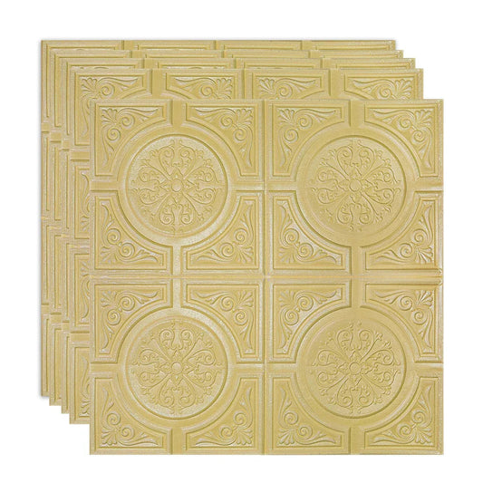 Set 5 x Tapet 3D Autoadeziv, design modern, rezistent la umezeala, usor de curatat, 70x70cm, Naimeed D4723, Galben