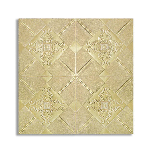 Tapet 3D Autoadeziv, design modern, rezistent la umezeala, usor de curatat, 70x70cm, Naimeed D4730, Auriu