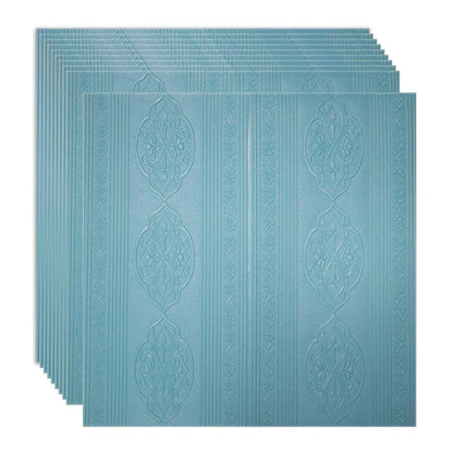 Set 10 x Tapet 3D Autoadeziv, design modern, rezistent la umezeala, usor de curatat, 70x70cm, Naimeed D4732, Albastru