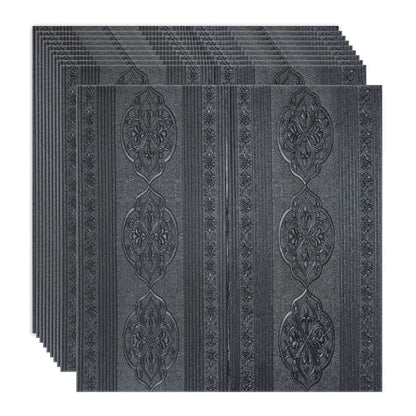 Set 10 x Tapet 3D Autoadeziv, design modern, rezistent la umezeala, usor de curatat, 70x70cm, Naimeed D4734, Negru