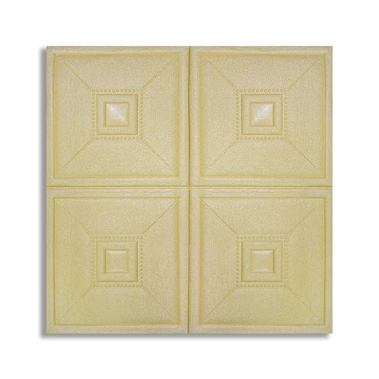 Set 10 x Tapet 3D Autoadeziv, design modern, rezistent la umezeala, usor de curatat, 70x70cm, Naimeed D4736, Galben