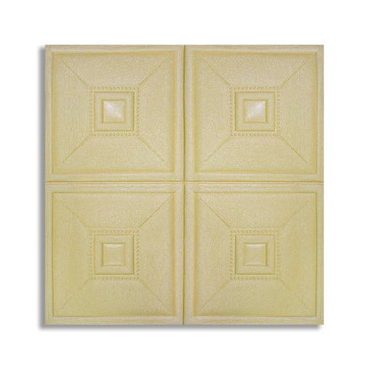 Tapet 3D Autoadeziv, design modern, rezistent la umezeala, usor de curatat, 70x70cm, Naimeed D4736, Galben
