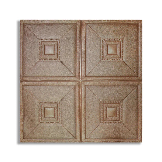 Set 10 x Tapet 3D Autoadeziv, design modern, rezistent la umezeala, usor de curatat, 70x70cm, Naimeed D4738, Bronz