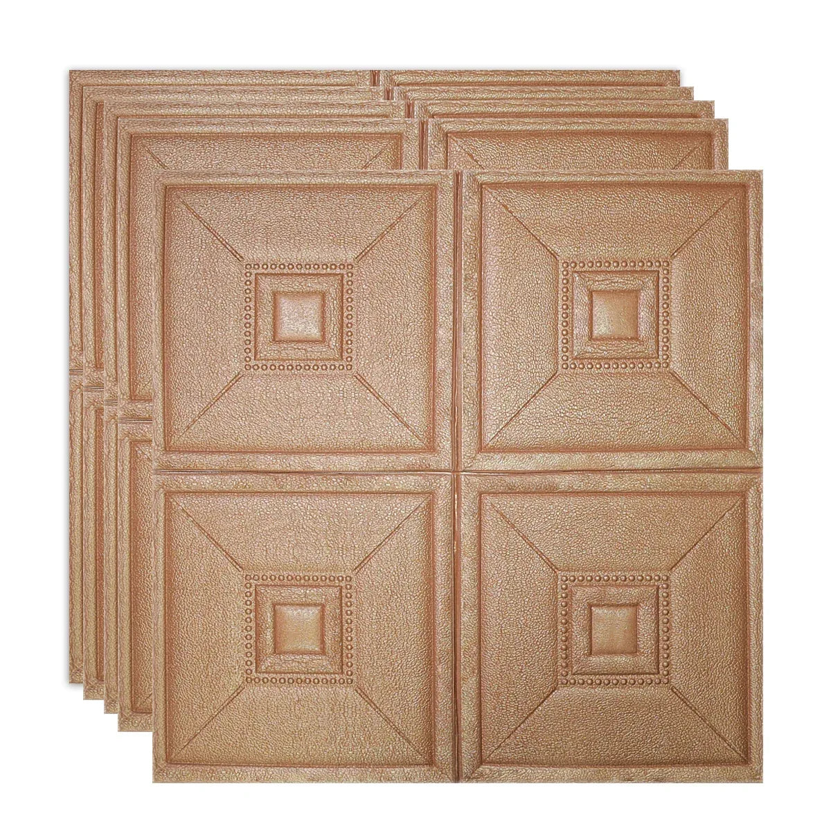 Set 5 x Tapet 3D Autoadeziv, design modern, rezistent la umezeala, usor de curatat, 70x70cm, Naimeed D4739, Maro