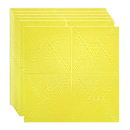 Set 10 x Tapet 3D Autoadeziv, design modern, rezistent la umezeala, usor de curatat, 70x70cm, Naimeed D4742, Galben