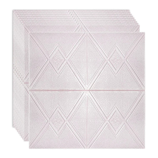 Set 10 x Tapet 3D Autoadeziv, design modern, rezistent la umezeala, usor de curatat, 70x70cm, Naimeed D4743, Roz