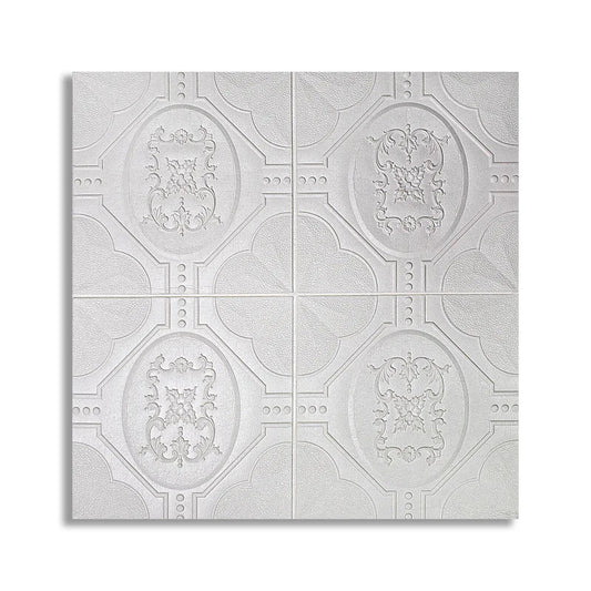 Tapet 3D Autoadeziv, design modern, rezistent la umezeala, usor de curatat, 70x70cm, Naimeed D4746, Alb