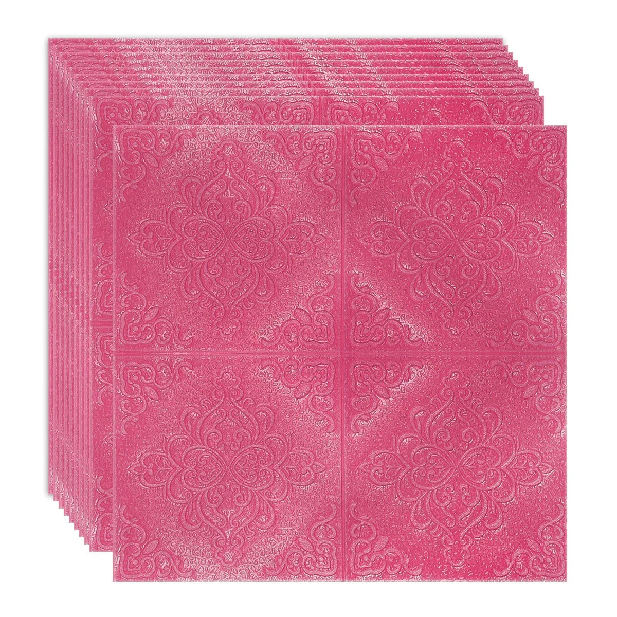 Set 10 x Tapet 3D Autoadeziv, design modern, rezistent la umezeala, usor de curatat, 70x70cm, Naimeed D4755, Roz