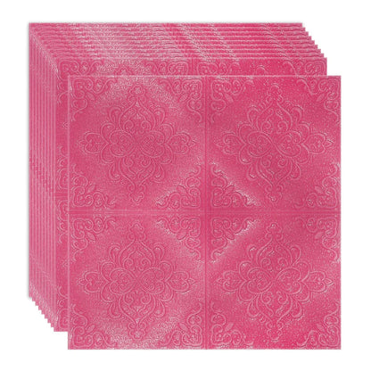 Set 10 x Tapet 3D Autoadeziv, design modern, rezistent la umezeala, usor de curatat, 70x70cm, Naimeed D4755, Roz