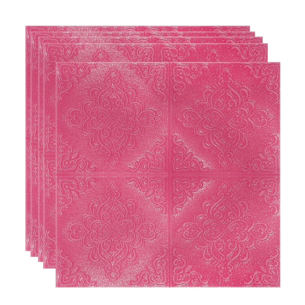 Set 5 x Tapet 3D Autoadeziv, design modern, rezistent la umezeala, usor de curatat, 70x70cm, Naimeed D4755, Roz