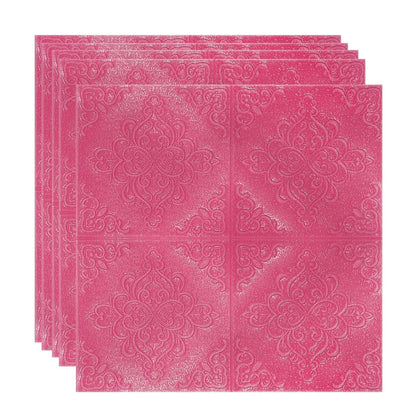 Set 5 x Tapet 3D Autoadeziv, design modern, rezistent la umezeala, usor de curatat, 70x70cm, Naimeed D4755, Roz