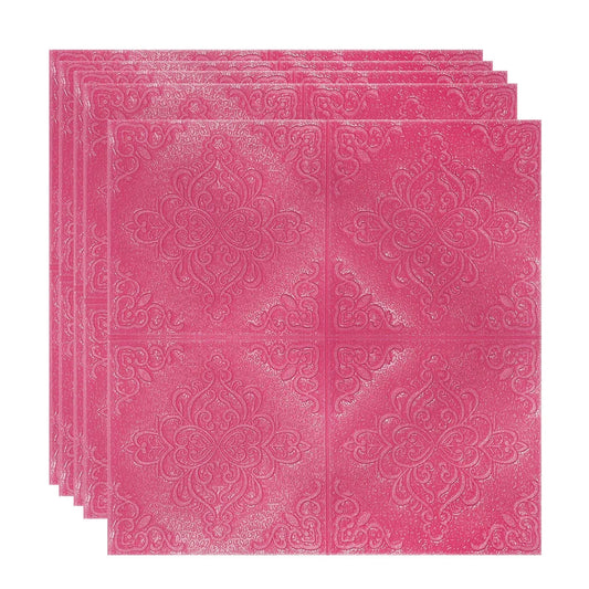 Set 5 x Tapet 3D Autoadeziv, design modern, rezistent la umezeala, usor de curatat, 70x70cm, Naimeed D4755, Roz